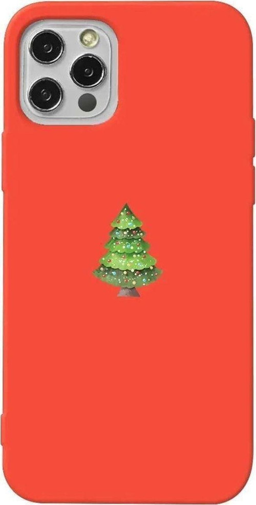 İphone 14 Pro Turuncu Renkli Silikon Telefon Kılıfı - Mini Xmas Tree