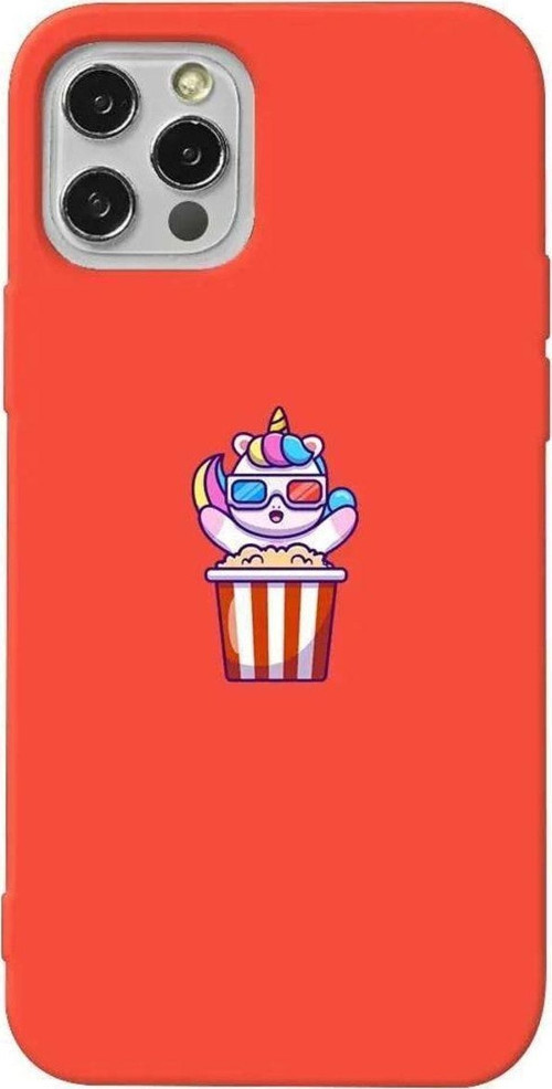 İphone 14 Pro Turuncu Renkli Silikon Telefon Kılıfı - Moviecorn