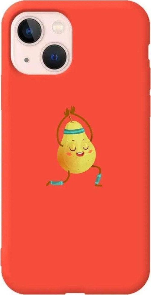 İphone 14 Turuncu Renkli Silikon Telefon Kılıfı - Armut