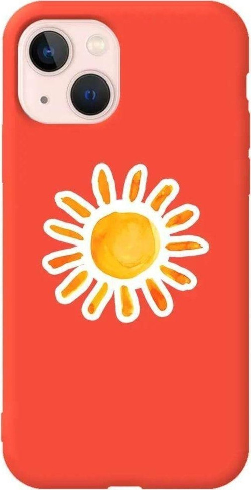 İphone 14 Turuncu Renkli Silikon Telefon Kılıfı - Günes