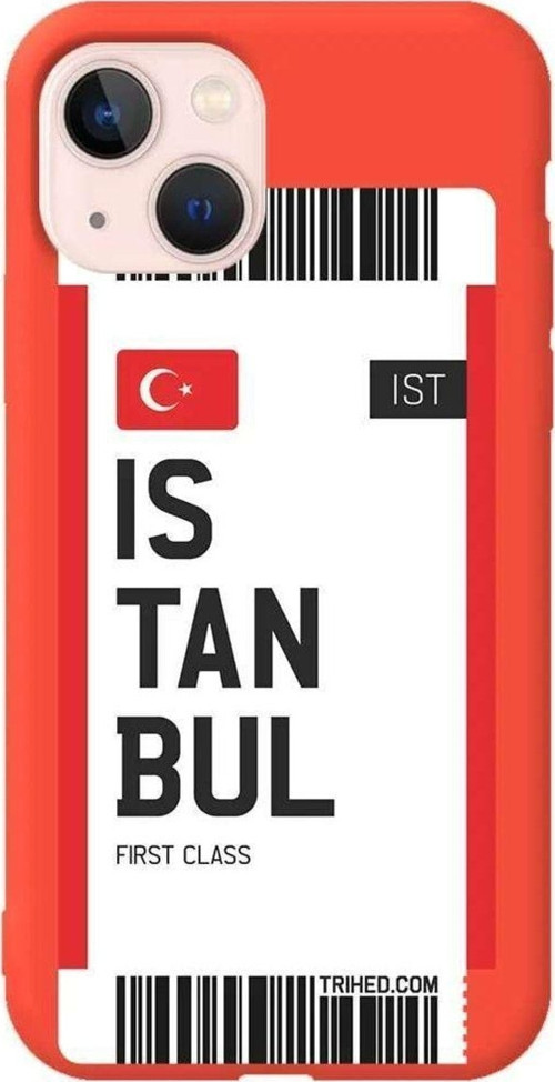 İphone 14 Turuncu Renkli Silikon Telefon Kılıfı - Istanbul Bileti