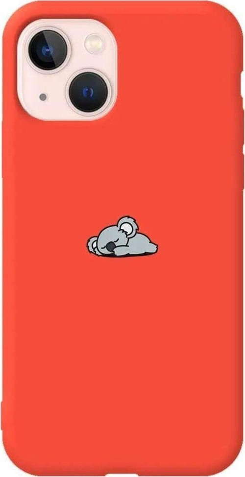 İphone 14 Turuncu Renkli Silikon Telefon Kılıfı - Koala