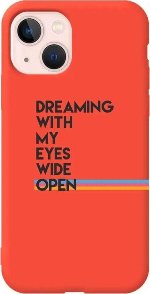 İphone 14 Turuncu Renkli Silikon Telefon Kılıfı - Dreaming