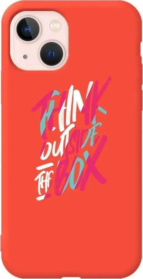 İphone 14 Turuncu Renkli Silikon Telefon Kılıfı - Outside Box