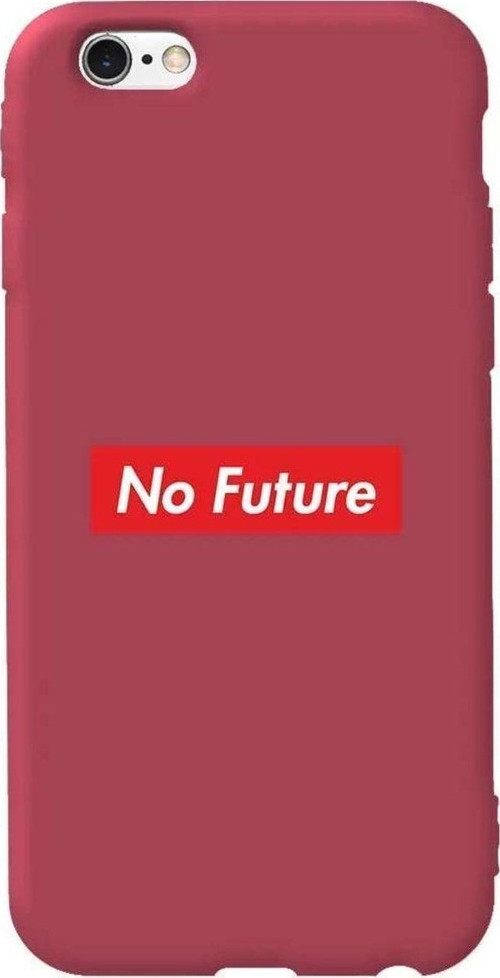 İphone 6 Bordo Renkli Silikon Telefon Kılıfı - No Future