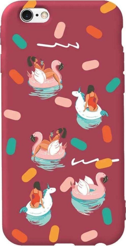 İphone 6 Bordo Renkli Silikon Telefon Kılıfı - Pool Chill