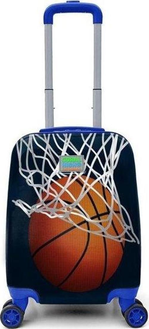 Mini Lacivert Turuncu Basketbol Desenli Çocuk Valizi 16753