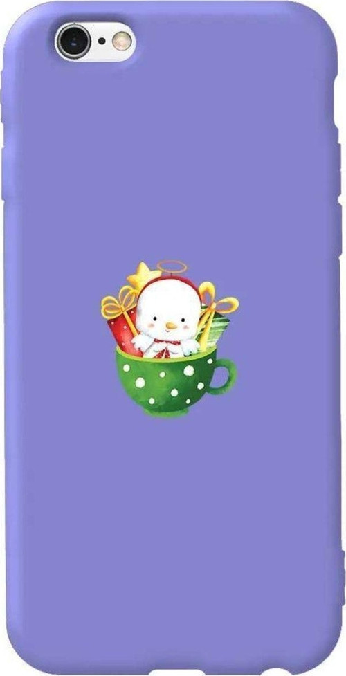 İphone 6 Lila Renkli Silikon Telefon Kılıfı - A Cup Of Xmas 6