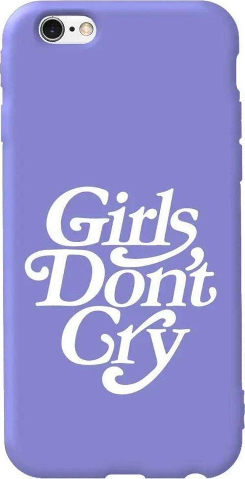 İphone 6 Lila Renkli Silikon Telefon Kılıfı - Girls Don't Cry