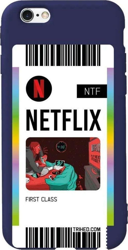 İphone 6 Lacivert Renkli Silikon Telefon Kılıfı - Netflix Bileti
