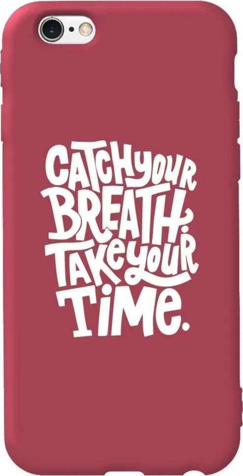 İphone 6 Plus Bordo Renkli Silikon Telefon Kılıfı - Catch Your Breath