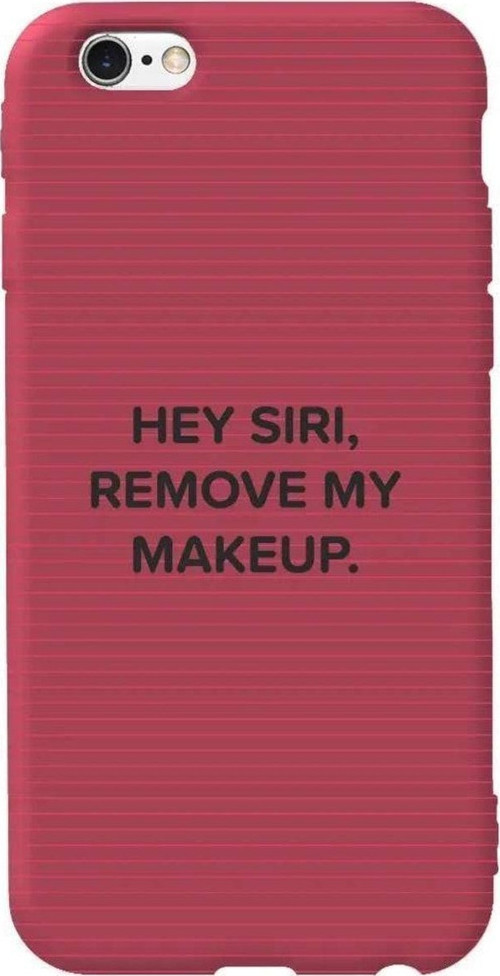İphone 6 Plus Bordo Renkli Silikon Telefon Kılıfı - Hey Siri