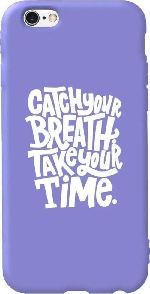 İphone 6 Plus Lila Renkli Silikon Telefon Kılıfı - Catch Your Breath