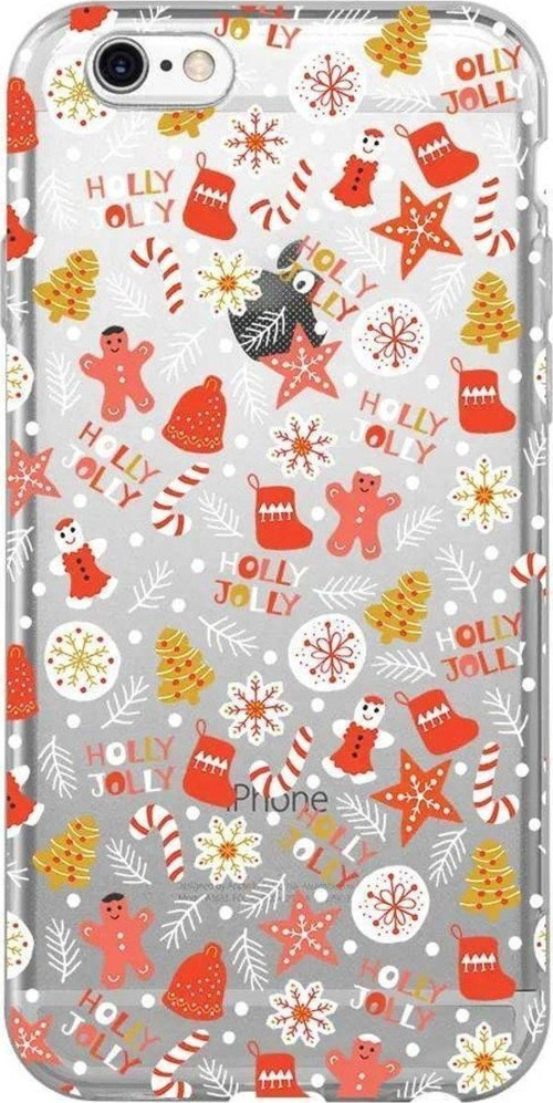 İphone 6 Plus Seffaf Telefon Kılıfı - Holly Jolly