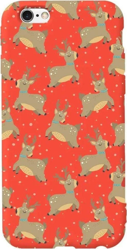 İphone 6 Plus Turuncu Renkli Silikon Telefon Kılıfı - Dear Deer