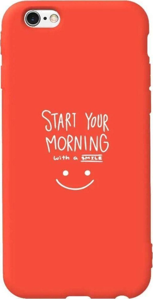 İphone 6 Turuncu Renkli Silikon Telefon Kılıfı - Morning
