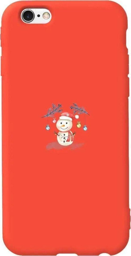 İphone 6 Uyumlu Turuncu Renkli Silikon Telefon Kılıfı - Sugar Snowman