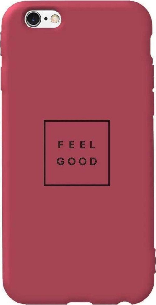 iphone 6S Bordo Renkli Silikon Telefon Kılıfı - Feel Good