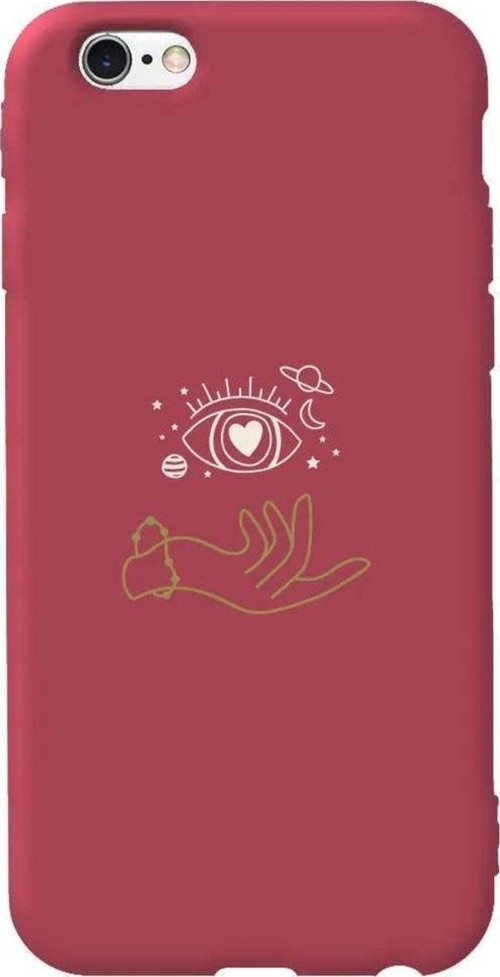 İphone 6 Bordo Renkli Silikon Telefon Kılıfı - Hand Soul