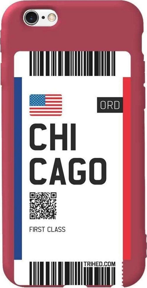 iphone 6S Plus Bordo Renkli Silikon Telefon Kılıfı - Chicago Bileti