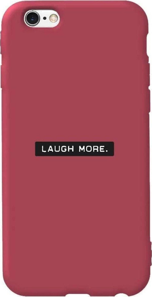 iphone 6S Plus Bordo Renkli Silikon Telefon Kılıfı - Laugh More