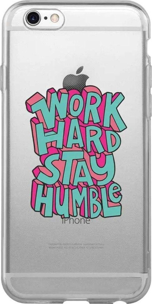 iphone 6S Plus Seffaf Telefon Kılıfı - Work Hard