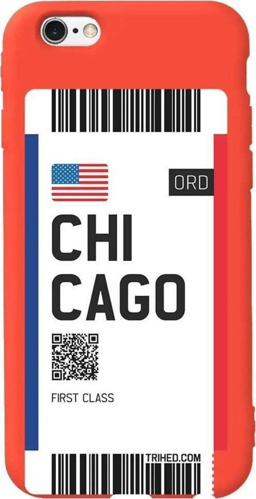 iphone 6S Plus Turuncu Renkli Silikon Telefon Kılıfı - Chicago Bileti