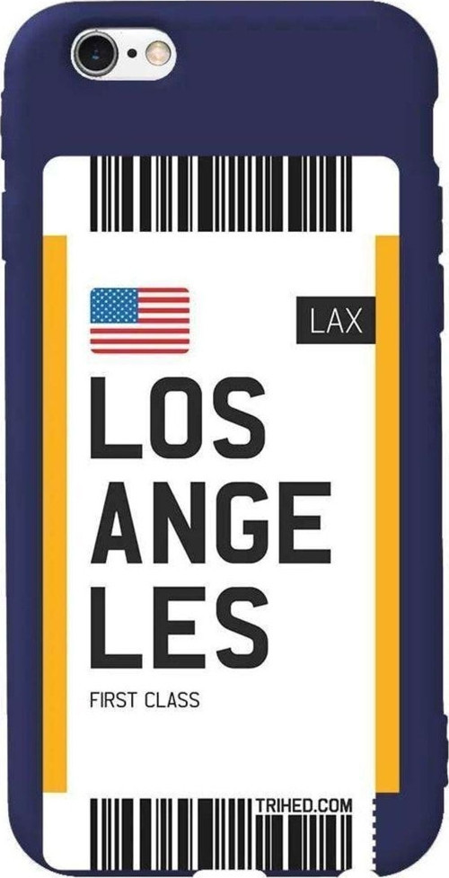 iphone 6S Plus Lacivert Renkli Silikon Telefon Kılıfı - Los Angeles Bileti