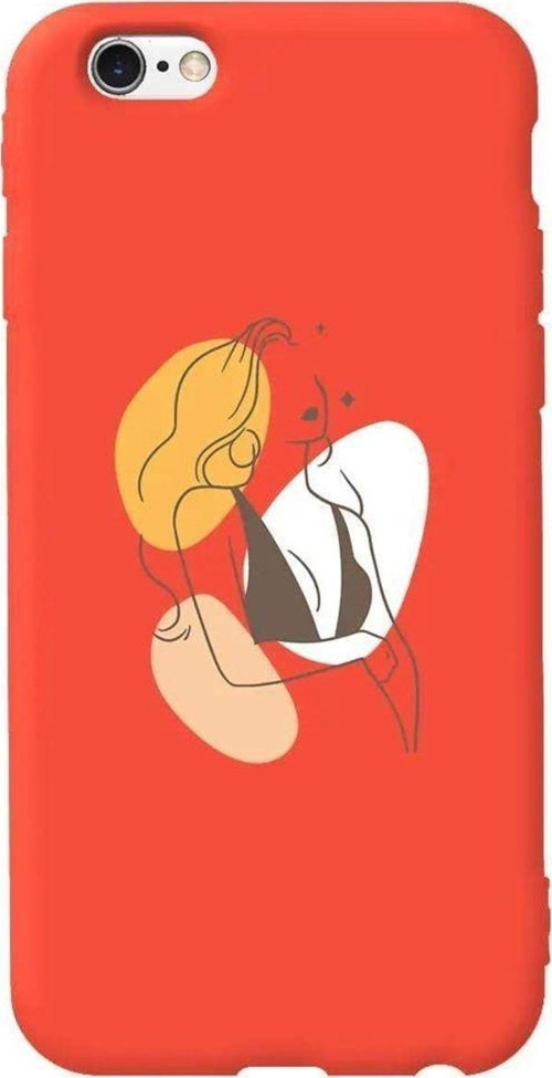 iphone 6S Plus Turuncu Renkli Silikon Telefon Kılıfı - Dream Girl