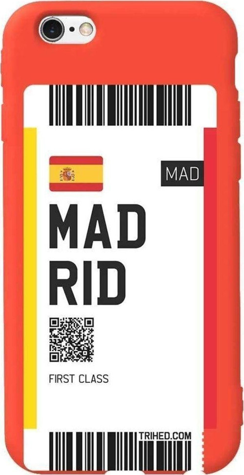 iphone 6S Plus Turuncu Renkli Silikon Telefon Kılıfı - Madrid Bileti