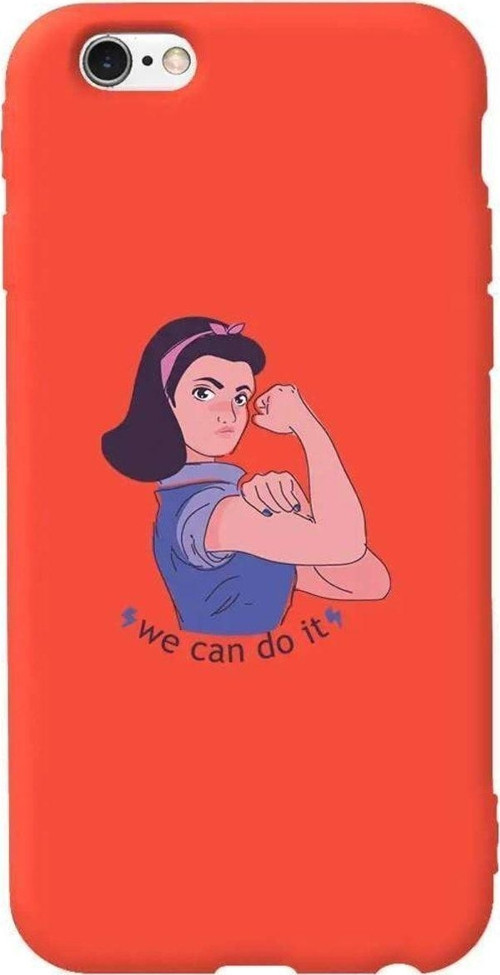 İphone 6 Turuncu Renkli Silikon Telefon Kılıfı - We Can Do It! 3