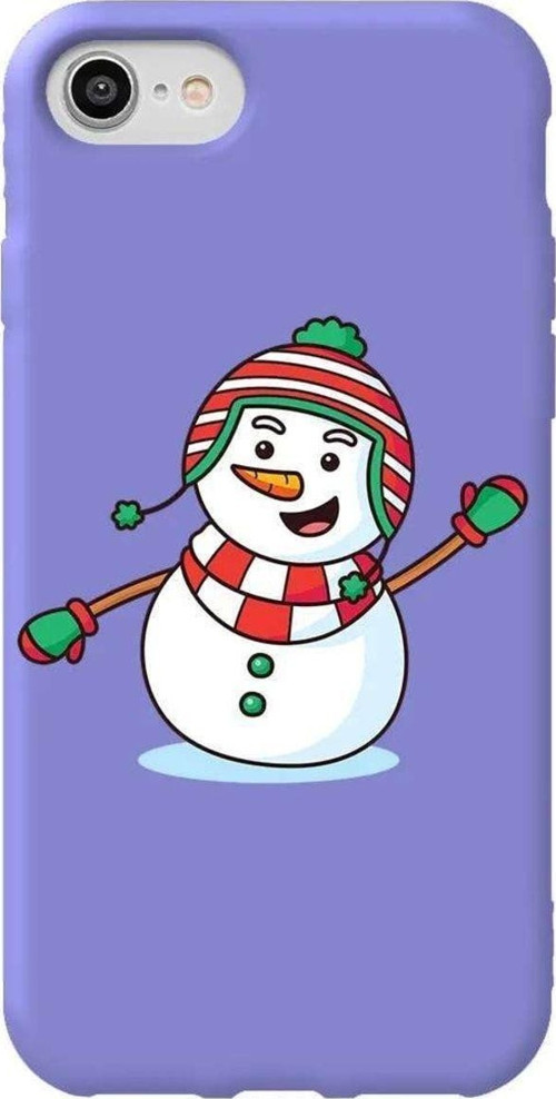 İphone 7 Uyumlu Renkli Silikon Telefon Kılıfı - Snowman 2