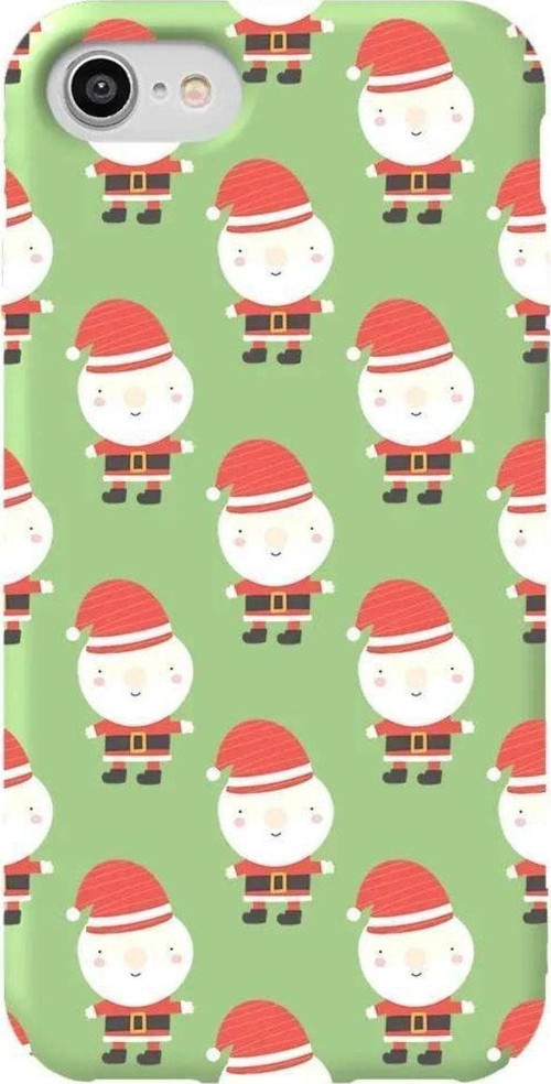 İphone 7 Açik Yesil Renkli Silikon Telefon Kılıfı - Cartoon Claus