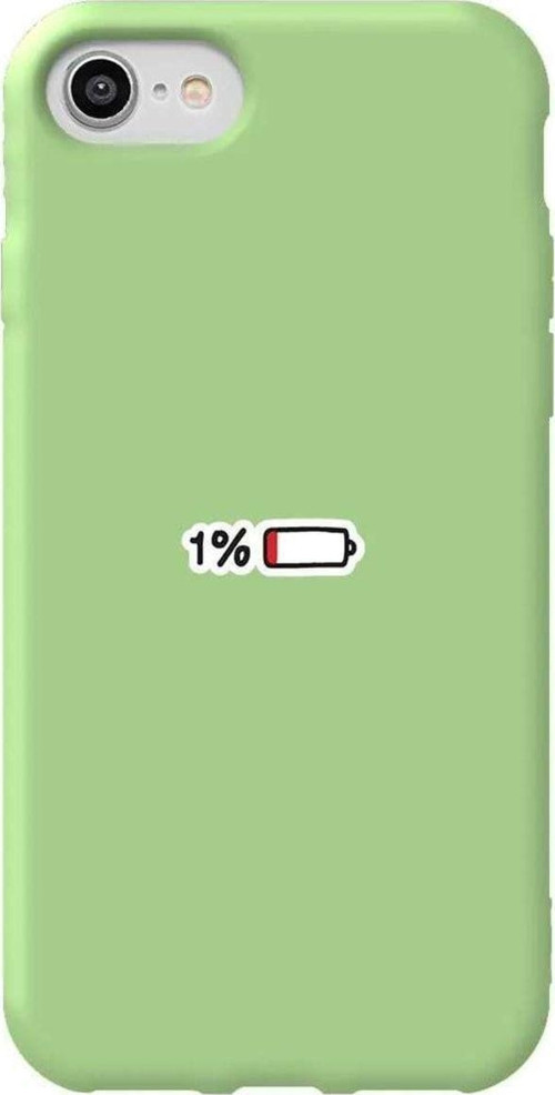 İphone 7 Açik Yesil Renkli Silikon Telefon Kılıfı - Low Charge