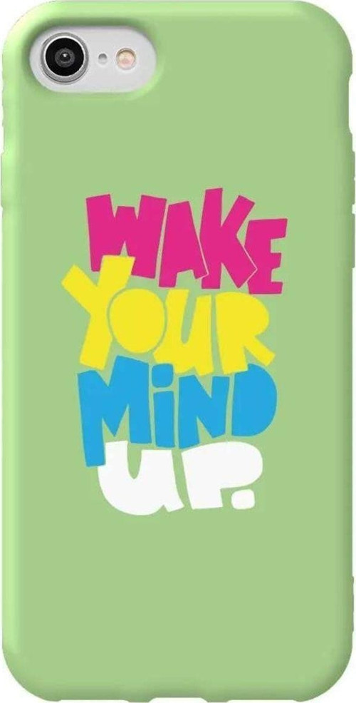 İphone 7 Açik Yesil Renkli Silikon Telefon Kılıfı - Wake Your Mind Up