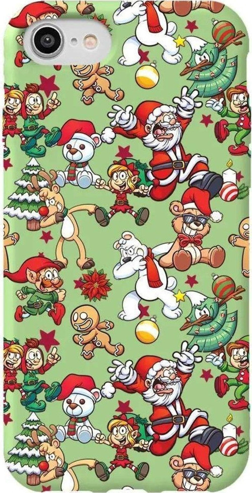 İphone 7 Açik Yesil Renkli Silikon Telefon Kılıfı - Xmas Monsters