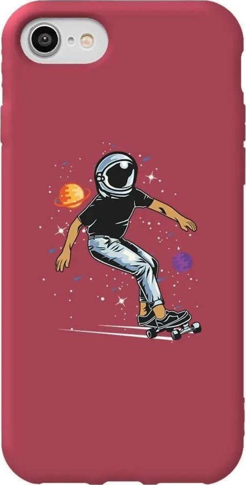 İphone 7 Bordo Renkli Silikon Telefon Kılıfı - Kraterde Kaykay