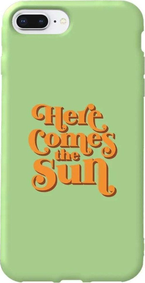 İphone 7 Plus Açik Yesil Renkli Silikon Telefon Kılıfı - Comes The Sun