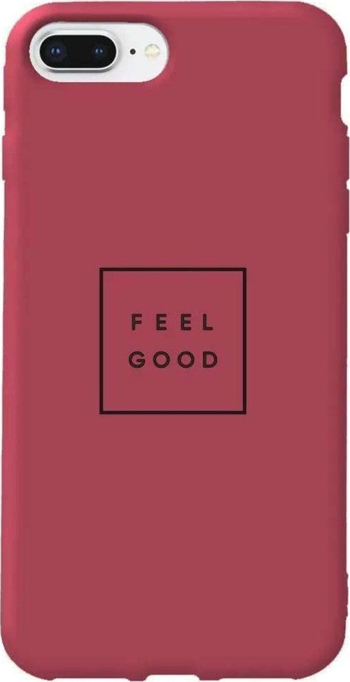 İphone 7 Plus Bordo Renkli Silikon Telefon Kılıfı - Feel Good