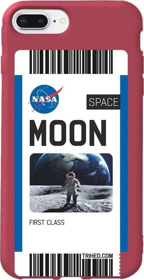 İphone 7 Plus Bordo Renkli Silikon Telefon Kılıfı - Moon Bileti