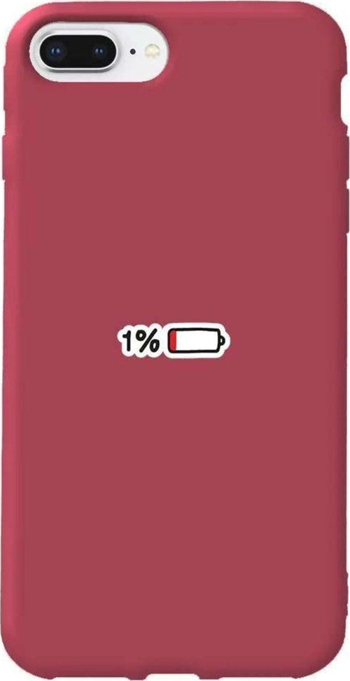 İphone 7 Plus Bordo Renkli Silikon Telefon Kılıfı - Low Charge