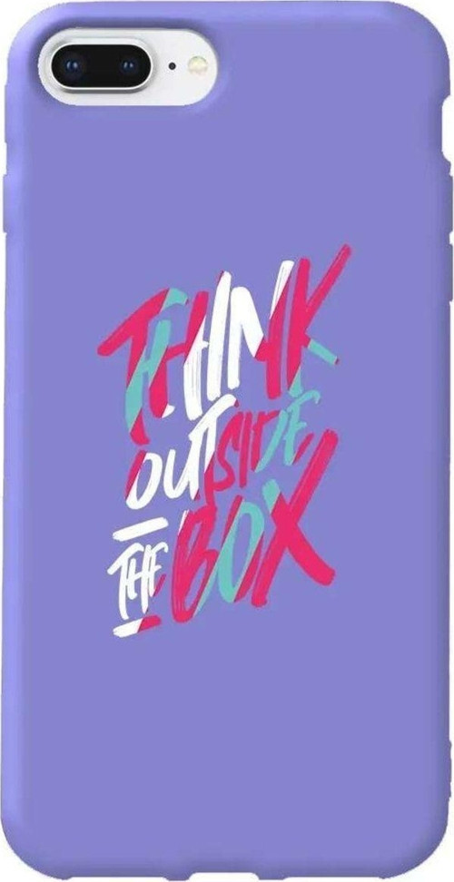 İphone 7 Plus Lila Renkli Silikon Telefon Kılıfı - Outside Box