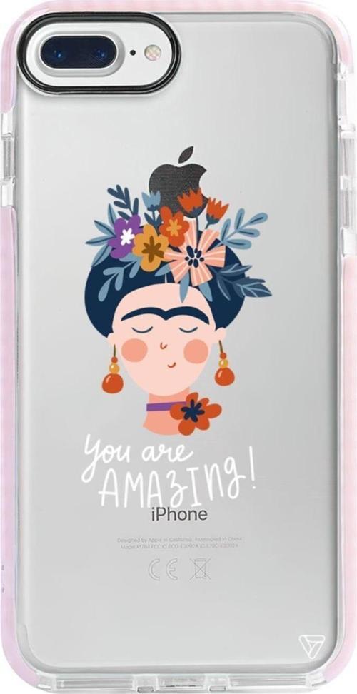 İphone 7 Plus Pembe Impact Frida 2 Premium Telefon Kılıfı