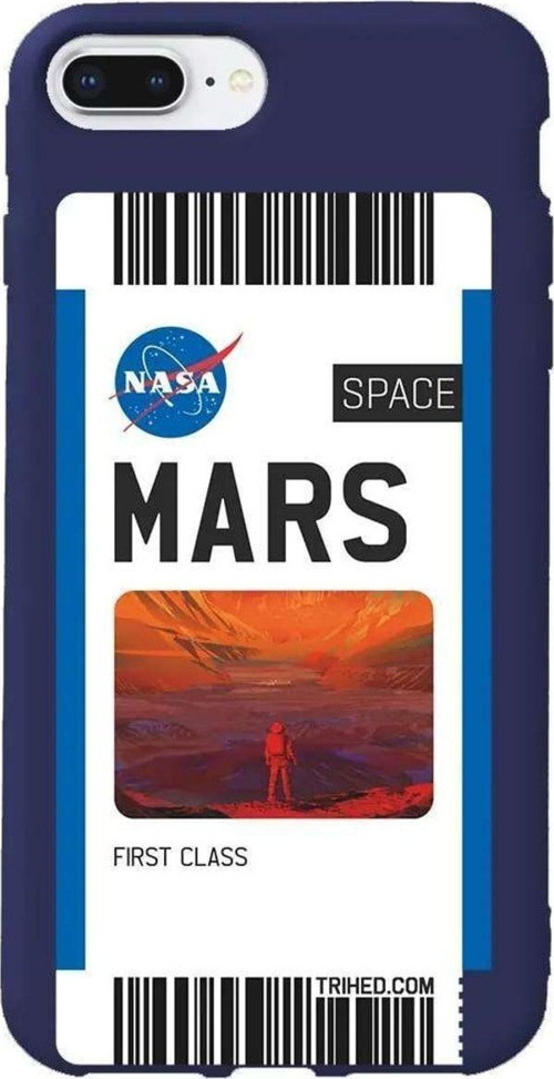İphone 7 Plus Lacivert Renkli Silikon Telefon Kılıfı - Mars Bileti