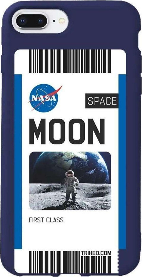 İphone 7 Plus Lacivert Renkli Silikon Telefon Kılıfı - Moon Bileti
