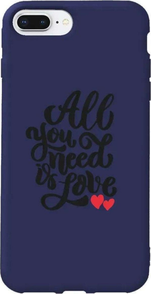 İphone 7 Plus Lacivert Renkli Silikon Telefon Kılıfı - You Need Love