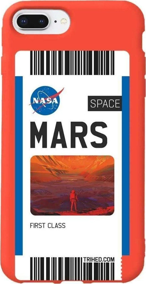 İphone 7 Plus Turuncu Renkli Silikon Telefon Kılıfı - Mars Bileti