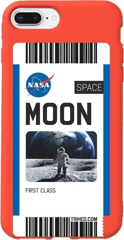 İphone 7 Plus Turuncu Renkli Silikon Telefon Kılıfı - Moon Bileti