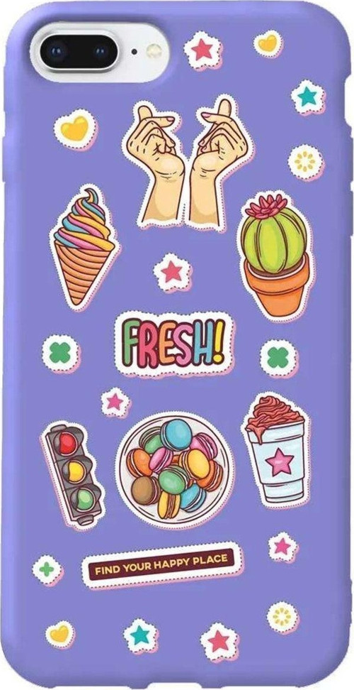 İphone 7 Plus Lila Renkli Silikon Telefon Kılıfı - Fresh!