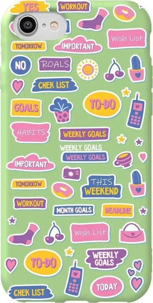 İphone 8 Açik Yesil Renkli Silikon Telefon Kılıfı - Weekly Goals